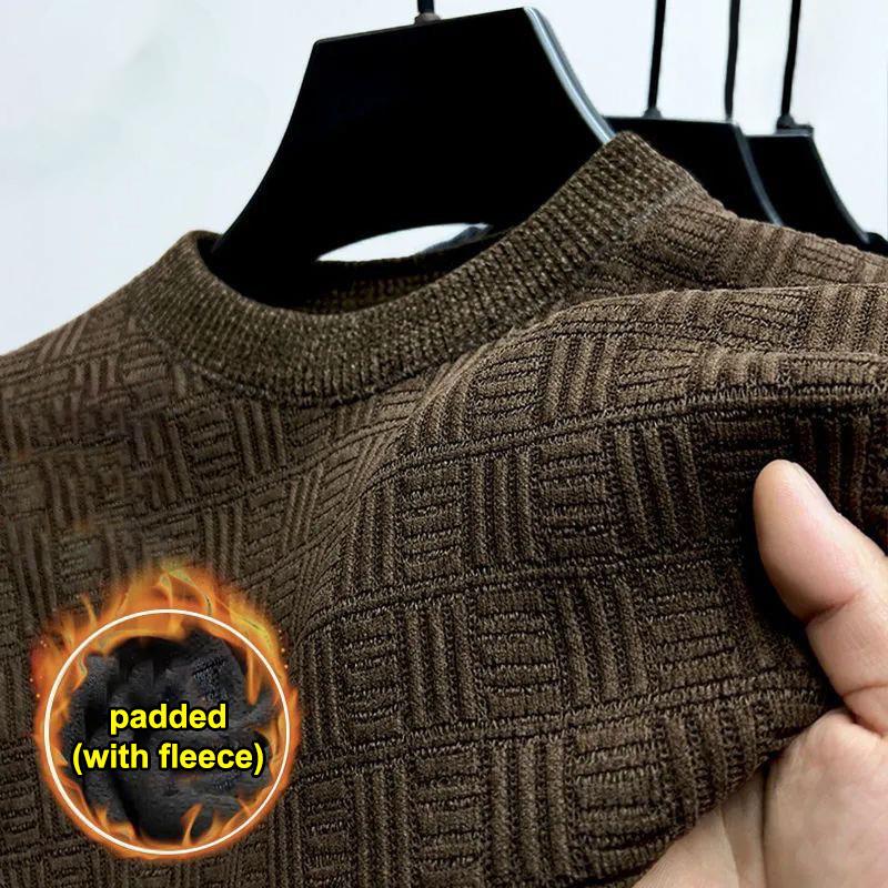 Neuer dicker Strickpullover für Herren, dreidimensionaler Jacquard, hochwertiger Rundhals-warmer Freizeitjackenpullover 3XL von Joom DACH