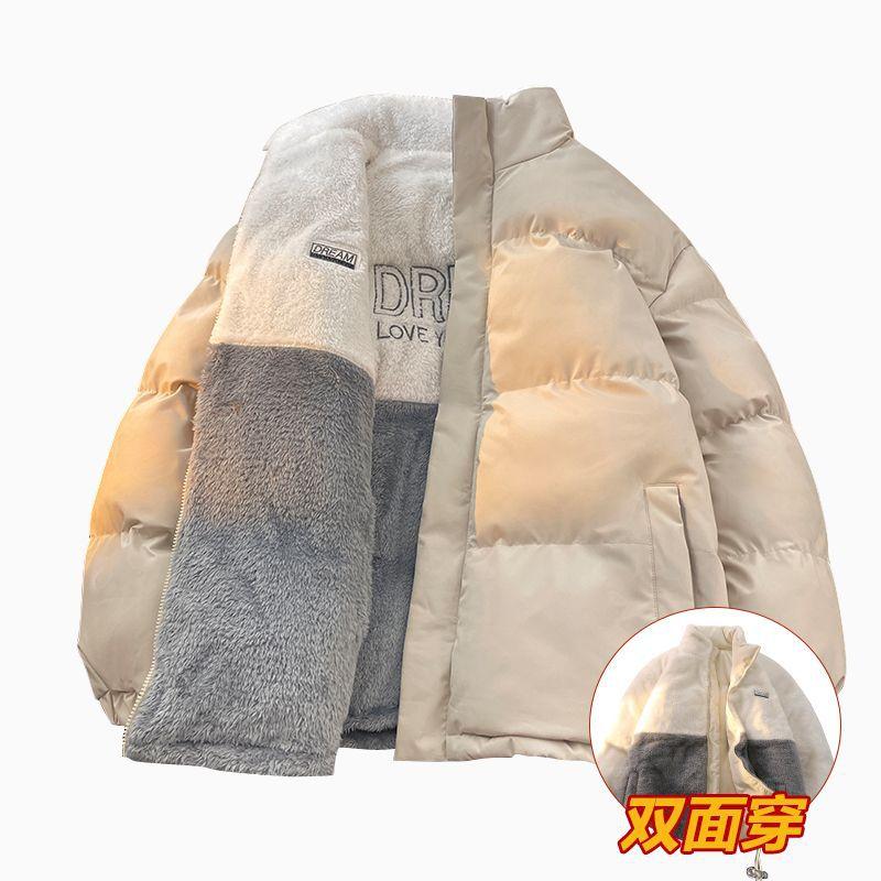 Neuer doppelseitiger Mantel mit dickem Fleece und Baumwollpolsterung für Paare, zweiseitiger Mantel für Männer und Frauen, koreanischer Mantel L von Joom DACH
