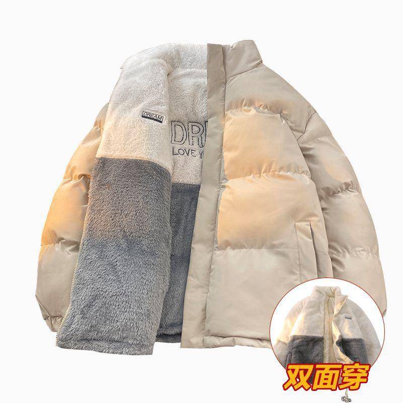 Neuer doppelseitiger Mantel mit dickem Fleece und Baumwollpolsterung für Paare, zweiseitiger Mantel für Männer und Frauen, koreanischer Mantel L von Joom DACH