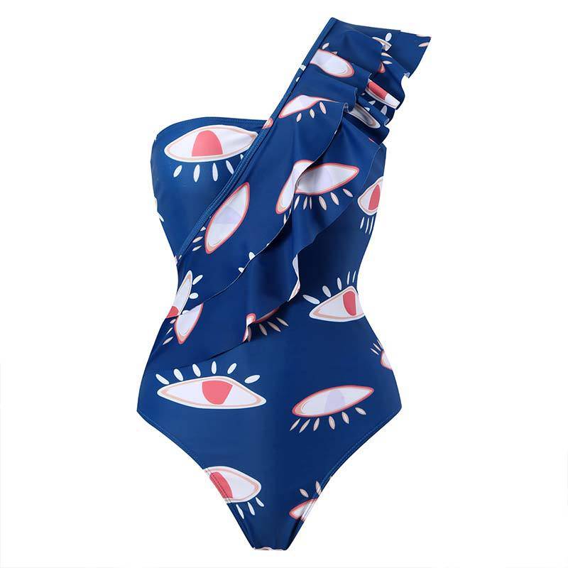 Neuer einteiliger Badeanzug für Frauen, eng anliegend, schlank, Retro-Chiffonrock, Badeanzug-Set XL von Joom DACH