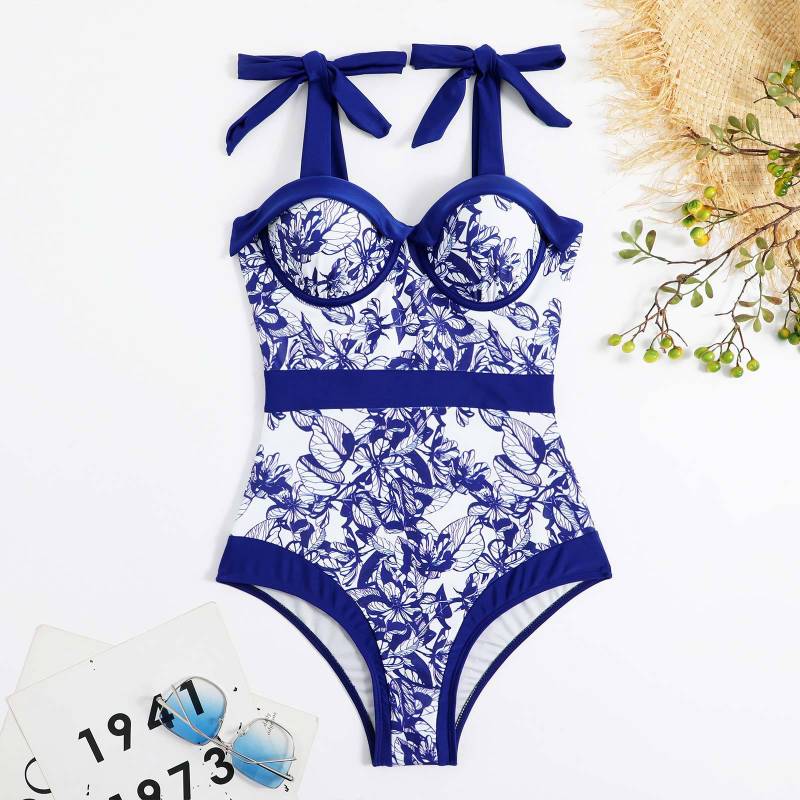 Neuer einteiliger Badeanzug für Frauen mit engem, konservativem, dünnem, hartem Chiffon-Badeanzug-Set mit langem Rock XXXL von Joom DACH