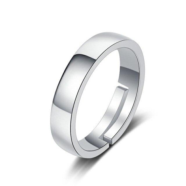 Neuer glänzender 925er Silberring für Liebhaber, ein Paar verstellbare Ringe für Frauen und Männer, Valentinstags-Geburtstagsgeschenk von Joom DACH
