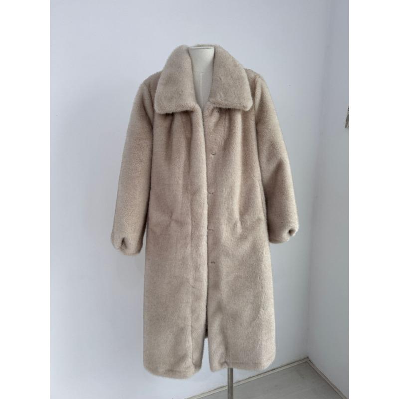 Neuer umweltfreundlicher Pelzmantel aus Kunstpelz, langer Mantel aus Nerzimitat für Frauen one siz von Joom DACH