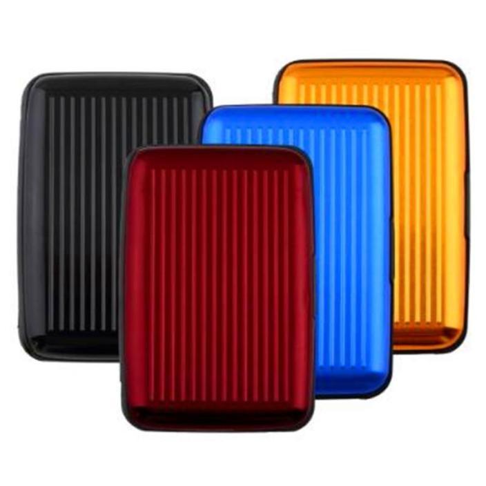 Neues, wasserdichtes Aluminium-Box-Etui aus Metall, Business-ID-Kreditkartenetui schwarz von Joom DACH