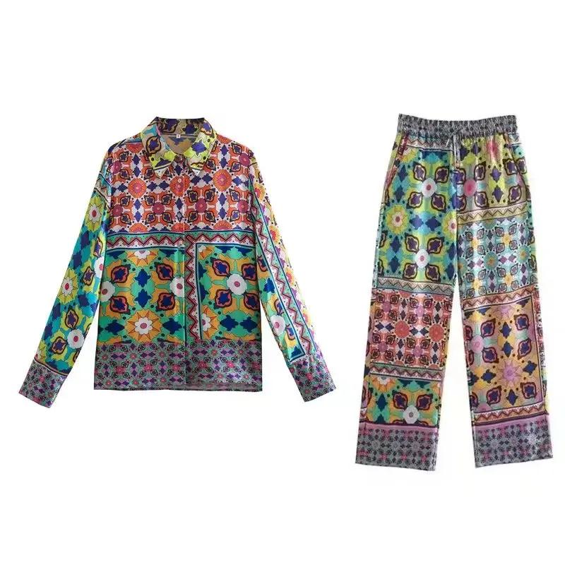 Neues 2-teiliges Pyjama-Set für Damen, elastische Taille, Hemd- und Hosenanzug für Jugendliche, lässiger Urlaubsanzug für Damen L von Joom DACH