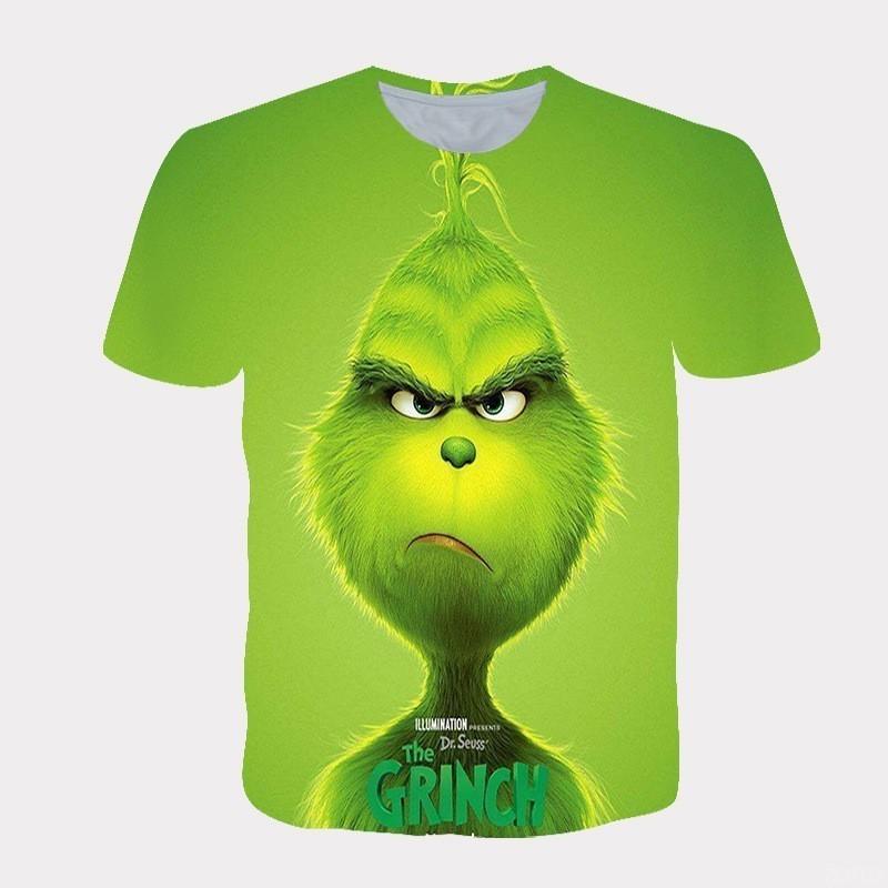 Neues 2025 Weihnachten Cartoon Grünes Fellmonster 3D Gedruckt Herren Kurzarm Grinch 2XL von Joom DACH
