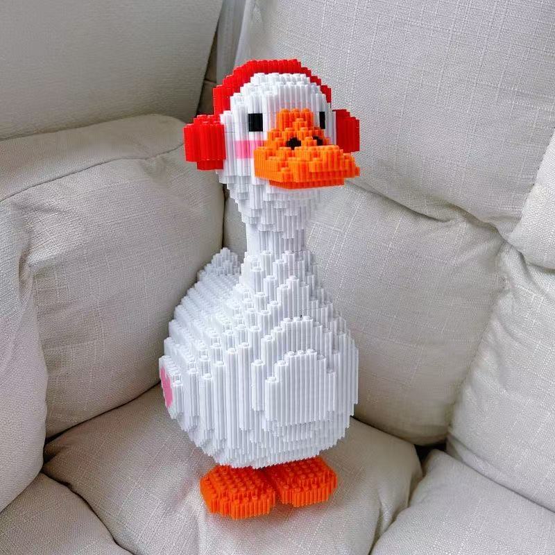 Neues 3D Haustier Musik Ente Mikro-Diamantpartikel Niedliche Puppe Zusammengebaute Bausteine Kinder Lernspielzeug Heimdeko von Joom DACH