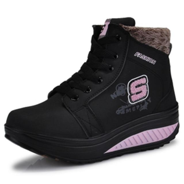 Neues Angebot, hochwertige Mode, warme Schneestiefel, Absätze, Winter, neue Ankunft, Damen-Stiefeletten, Damen-Plattformschuhe 39 schwarz von Joom DACH