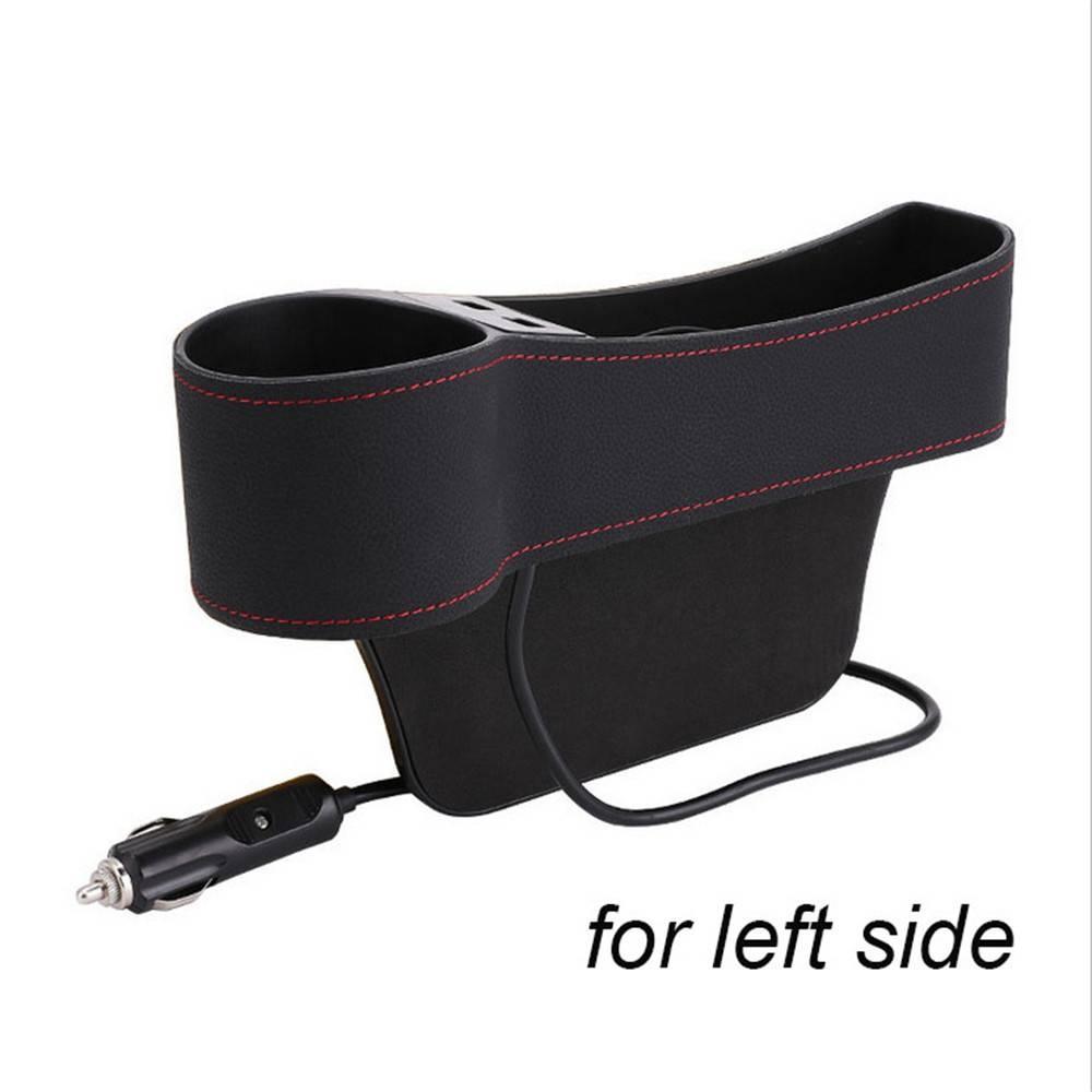 Neues Dual-USB-Ladegerät, Pu-Leder, multifunktionale Auto-Aufbewahrungsbox, Sitzlückenfüller, Organizer mit Tassenregal, Innendekoration von Joom DACH