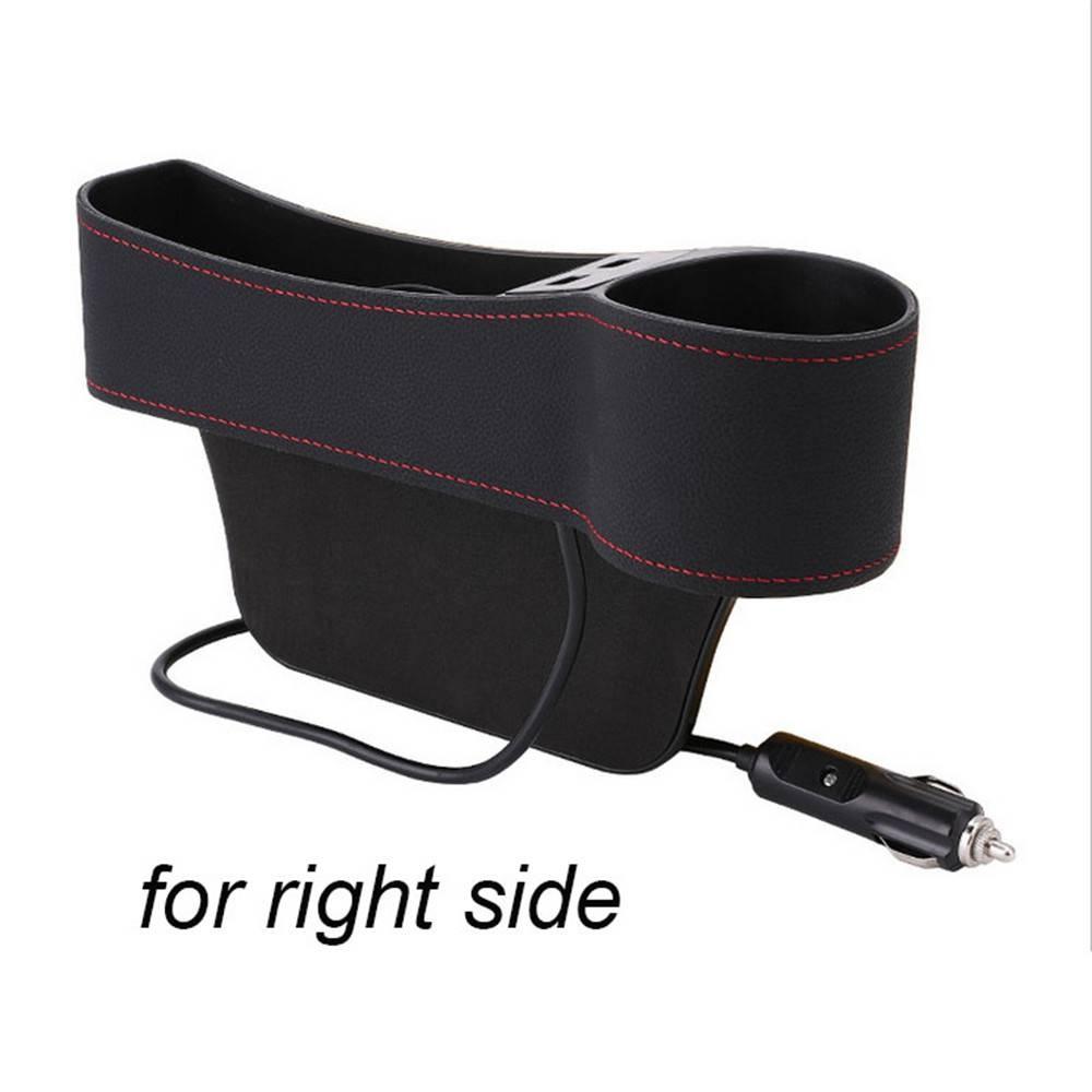 Neues Dual-USB-Ladegerät, Pu-Leder, multifunktionale Auto-Aufbewahrungsbox, Sitzlückenfüller, Organizer mit Tassenregal, Innendekoration von Joom DACH