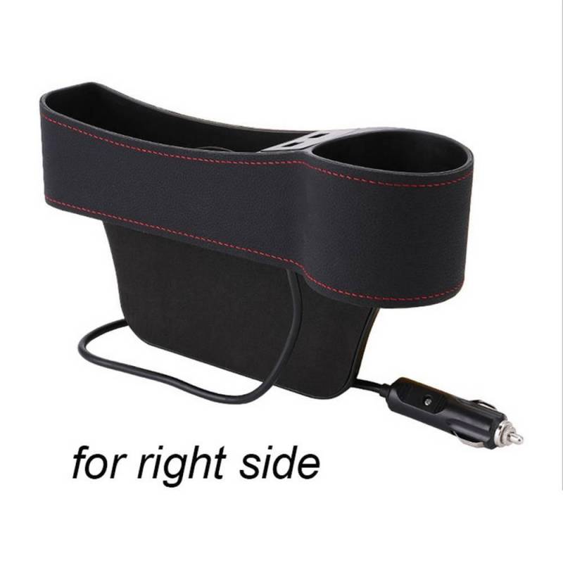 Neues Dual-USB-Ladegerät, Pu-Leder, multifunktionale Auto-Aufbewahrungsbox, Sitzlückenfüller, Organizer mit Tassenregal, Innendekoration von Joom DACH