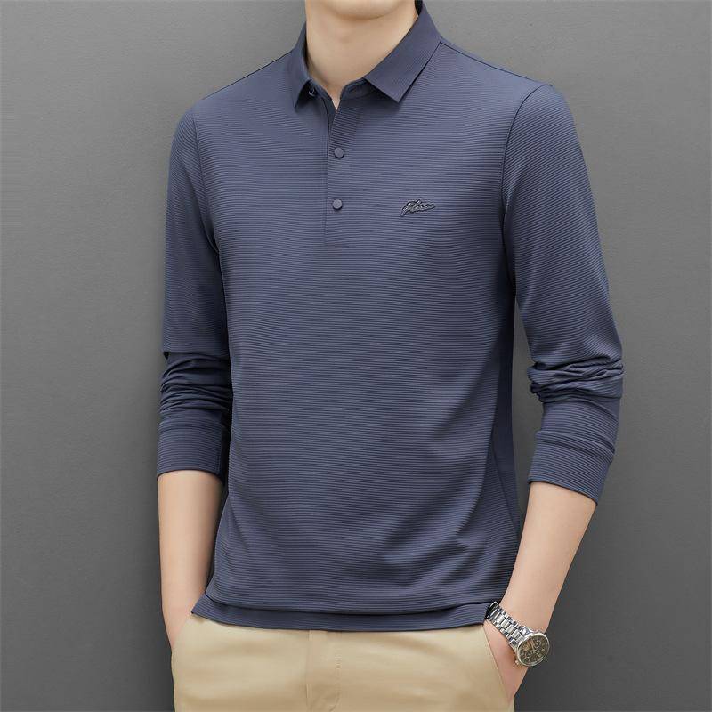 Neues Herbst-Freizeit-Herren-Langarm-Shirt für junge und mittlere Geschäftsleute, legeres, einfarbiges Hemd 4XL von Joom DACH