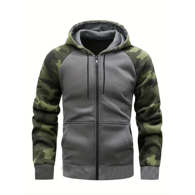 Neues Herbst- und Winter Herren Camouflage Raglan Kapuzensweatshirt Herren Casual Reißverschluss Sweatshirt Jacke M von Joom DACH