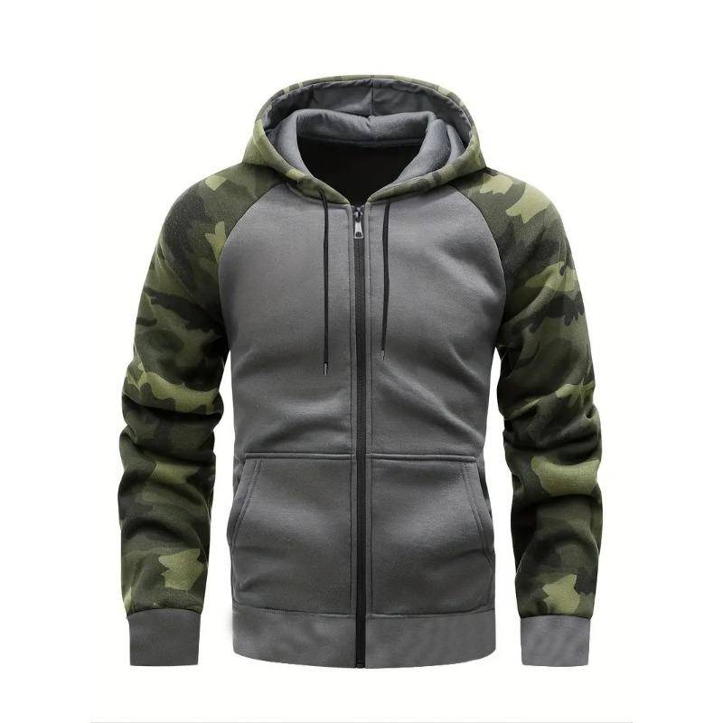 Neues Herbst- und Winter Herren Camouflage Raglan Kapuzensweatshirt Herren Casual Reißverschluss Sweatshirt Jacke M von Joom DACH