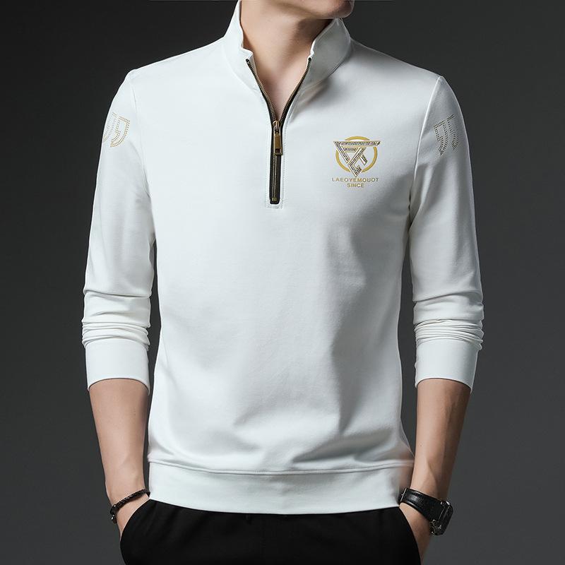 Neues Herbst- und Winter-Sweatshirt mit halbem Reißverschluss für junge und mittlere Männer, Stehkragen, Langarm-T-Shirt, modische Herrenbekleidung XXL von Joom DACH