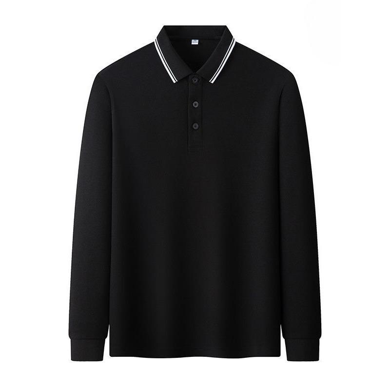 Neues Herren-Poloshirt Frühling und Herbst Langarm-T-Shirt Herren Einfach Business Jugendlich Locker Übergröße Papa-Kleidung 4XL von Joom DACH
