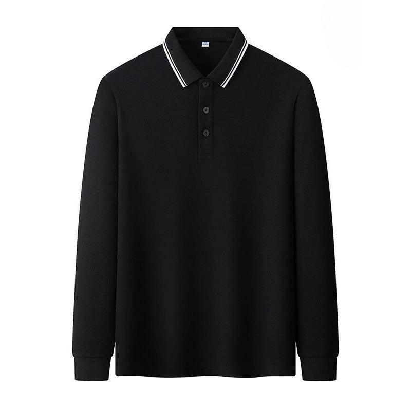 Neues Herren-Poloshirt Frühling und Herbst Langarm-T-Shirt Herren Einfach Business Jugendlich Locker Übergröße Papa-Kleidung 4XL von Joom DACH
