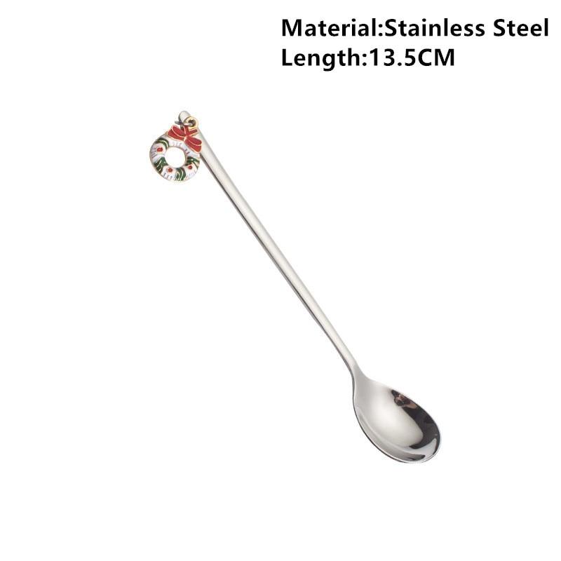 Neues Jahr 2021 Frohe Weihnachten Edelstahl Löffel Weihnachtsparty Geschirr Ornamente Weihnachtsdekorationen für den Heimtisch Navidad Noel Geschenk garland silber von Joom DACH