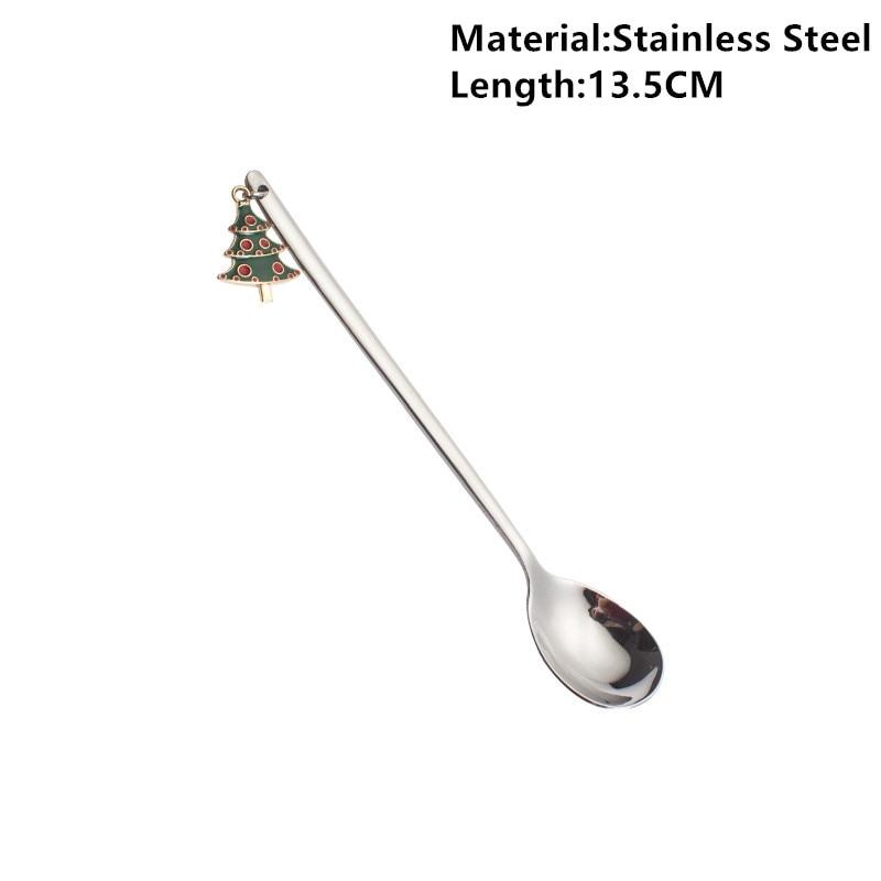 Neues Jahr 2021 Frohe Weihnachten Edelstahl Löffel Weihnachtsparty Geschirr Ornamente Weihnachtsdekorationen für den Heimtisch Navidad Noel Geschenk tree silber von Joom DACH