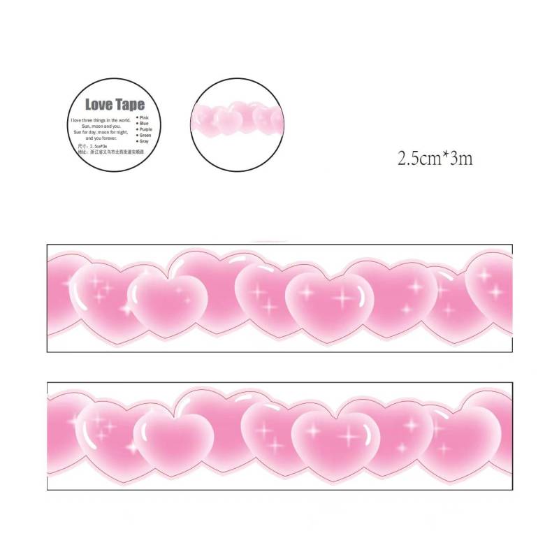 Neues Kawaii Funkelndes Liebesherz Speziell geformtes Landschaftsbau-Washi-Band Journal DIY Decotative Masking Tapes Briefpapier rosa von Joom DACH