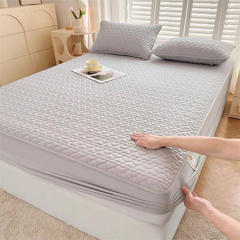 Neues Klasse A Wasserdichtes Gestepptes Spannbettlaken Dreiteiliger Antibakterieller Septater Matratzenschutzbezug 150x200cm 3pcs von Joom DACH