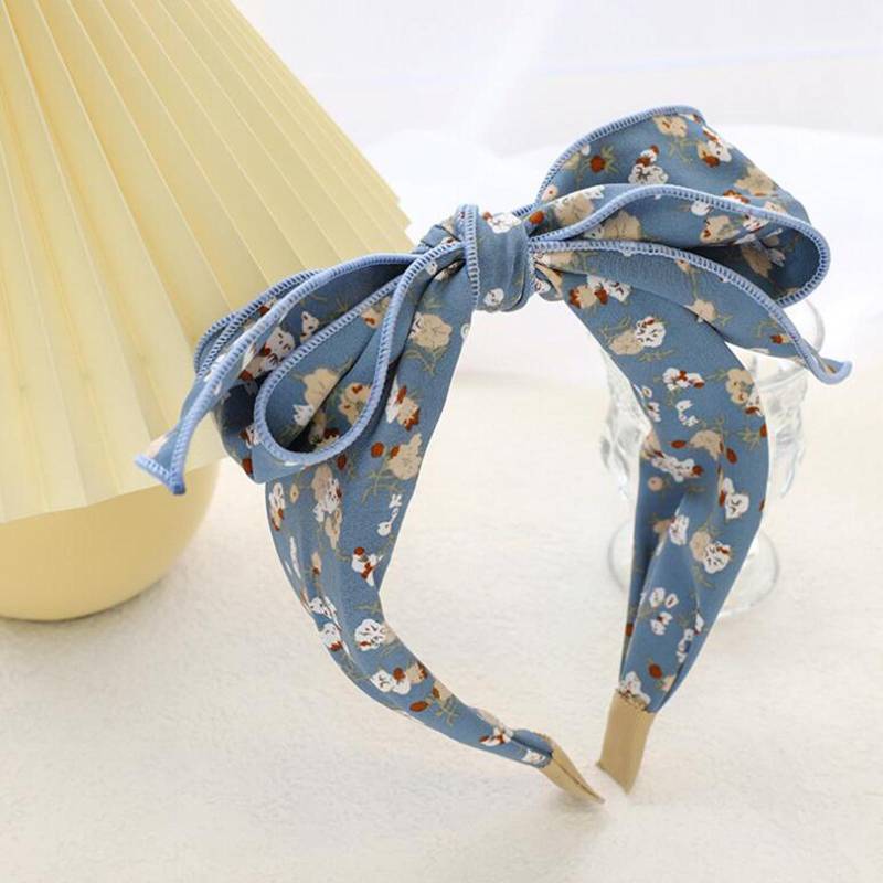 Neues Mode-Stirnband für Damen Frische Frühlings-Kopfbedeckung Große Schleife Böhmisches Haarband Erwachsenes Lässig Reise Haaraccessoires blau von Joom DACH