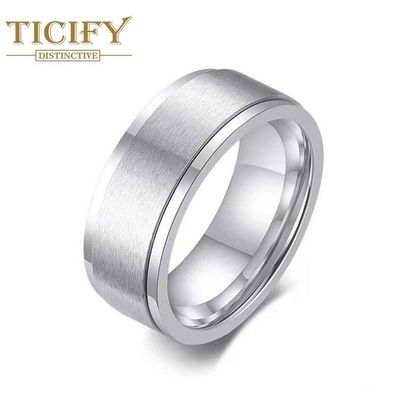 Neues Produkt, drehbarer Titan-Stahlring, europäischer und amerikanischer Herren-Edelstahl-Drehring, schwarz 7 weiß von Joom DACH