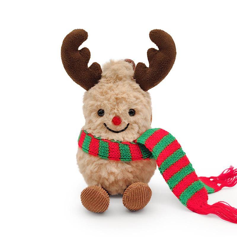 Neues Produkt Simulierte Weihnachtsschal Elch Erdnuss Puppe Plüschtier Puppe Niedliche Weihnachtsdekoration Anhänger 20cm 0.08kg von Joom DACH