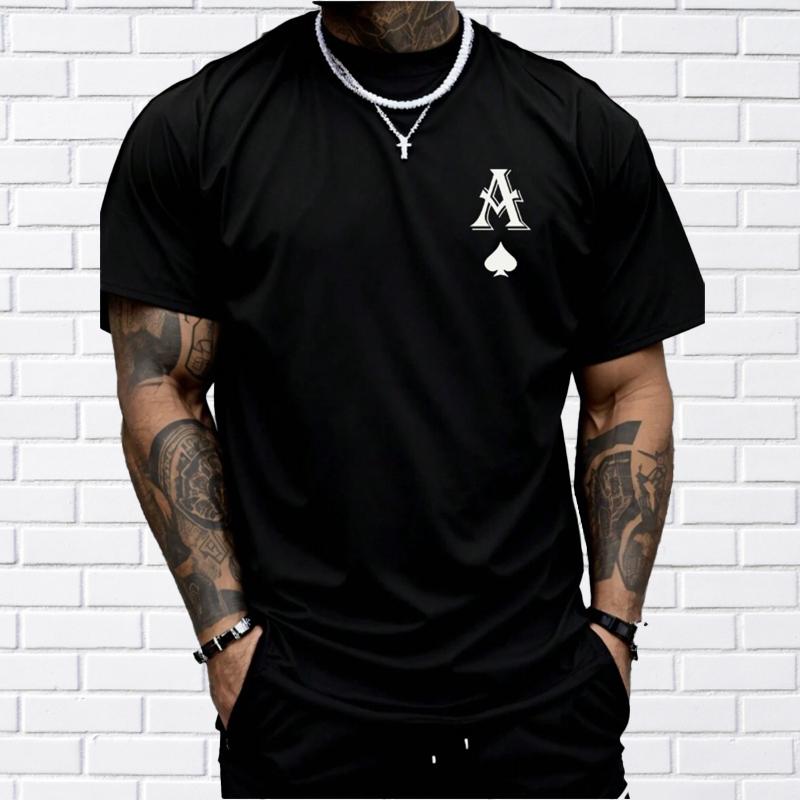 Neues Sommer-T-Shirt für Herrenmode mit Persönlichkeit und Poker-Assen-Aufdruck für Herren XS schwarz Neues Sommer-T-Shirt für Herrenmode mit Persönlichkeit und Poker-Assen-Aufdruck für Herren XS schwarz von Joom DACH
