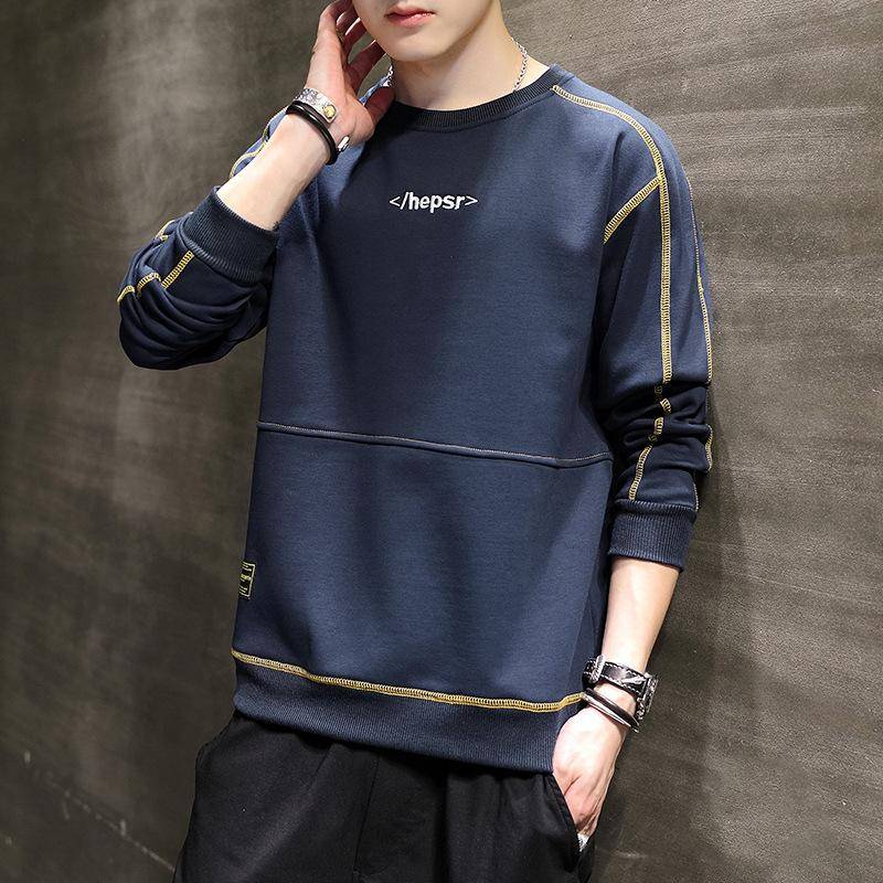 Neues Sweatshirt Herren Frühling Langarm T-Shirt Koreanischer Stil Ins Casual Pullover Bottoming Shirt Top Herrenmode Trend 2XL von Joom DACH