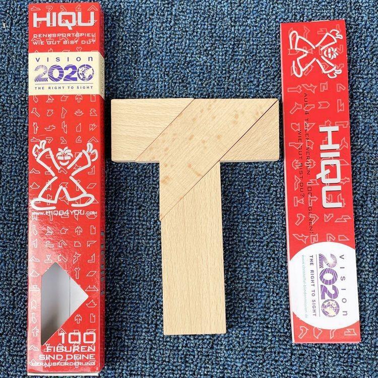 Neues T-förmiges Holz-Tangram-Puzzle Montessori Geometrisches Muster Stressabbau Familieninteraktion Erwachsene Lernspielzeug für Kinder von Joom DACH