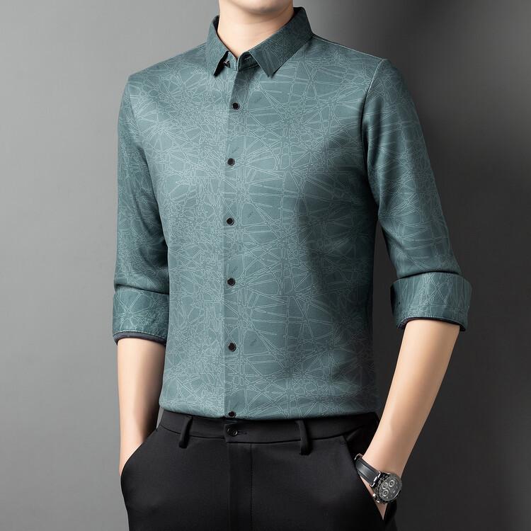 Neues Winter-Samthemd für Herren, trendig bedruckt, lockeres, dickes, warmes Freizeithemd für Väter mittleren Alters 4XL grün von Joom DACH