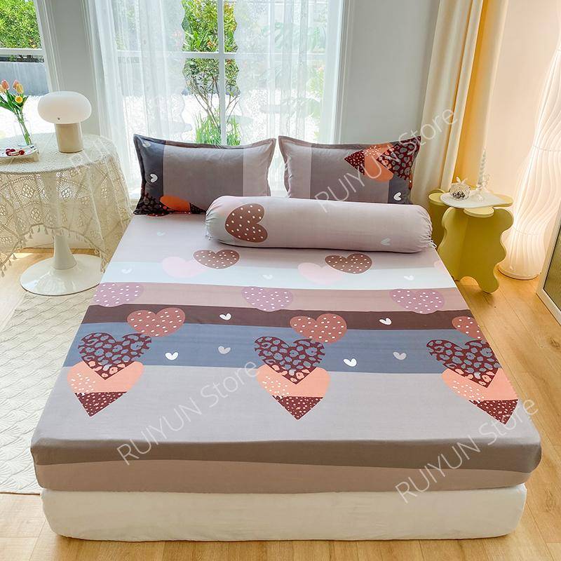 Neues bedrucktes Spannbettlaken Matratzenbezug Bettlakenbezug mit Gummizug Rutschfestes Bettlaken Staubdichter Matratzenschoner Sheet  120x200x25cm von Joom DACH