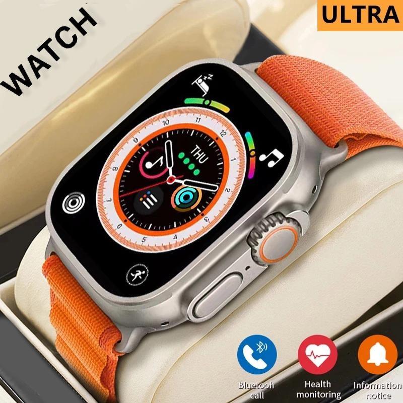 Neueste Amoled Ultra 9 Gen 2 Smart Watch Männer Frauen 49 mm 2,2 Zoll HD-Bildschirm GPS NFC wasserdichte Smartwatch Sport Fitness BT Uhr 49mm orange von Joom DACH