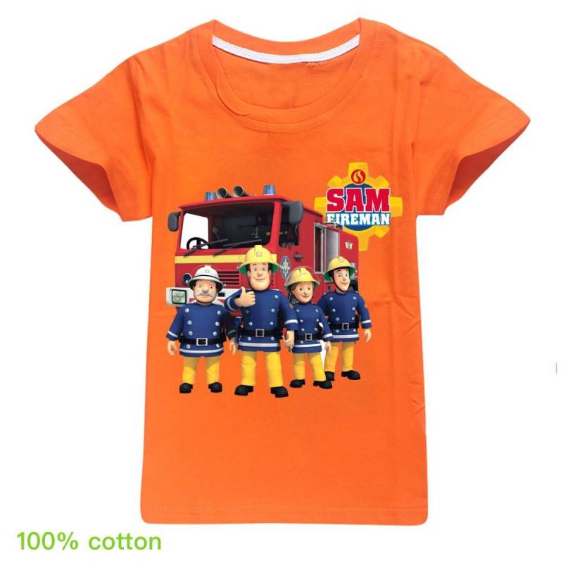 Neueste Fireman Sam Camiseta Kinder Sommerkleidung Junior Jungen Kurzarm Tops Baby Mädchen Reine T-shirts Kinderkleidung 110CM von Joom DACH