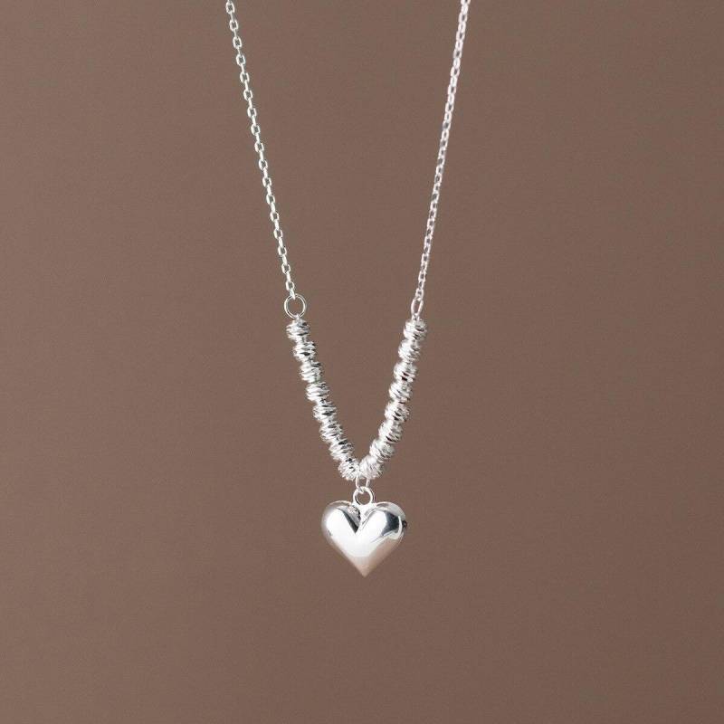 Neueste S925 Silber Halskette Koreanische Version Temperament Einfache Glänzend Liebe Cut Facettierte Perlen Süße Schlüsselbein Kette Mädchen Geschenk von Joom DACH