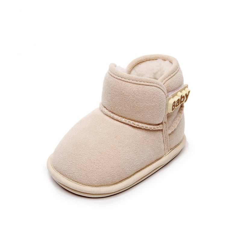 Neugeborene Baby Mädchen Jungen Stiefeletten Rutschfest Winter Schneeschuhe Erste Lauflernschuhe Warm Warme Babyschuhe Ballerinas Lauflernschuhe 0-18 Monate 14 beige von Joom DACH