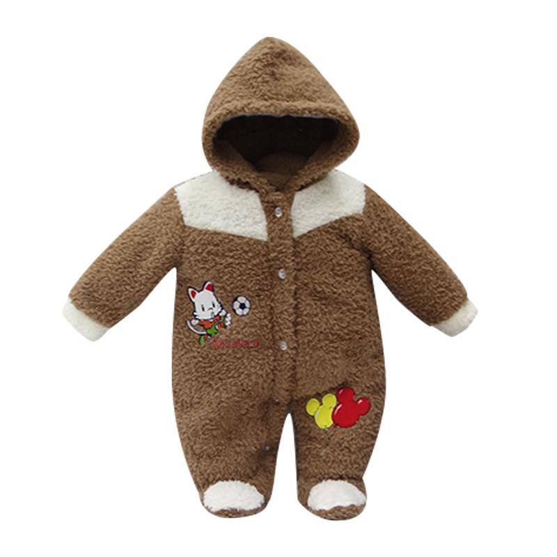 Neugeborene Kinder Jungen Mädchen Korallen Fleece Winter Kleidung Set Casual Set Sport Outfits Taste Warme Kleidung 3M 0/3 braun von Joom DACH