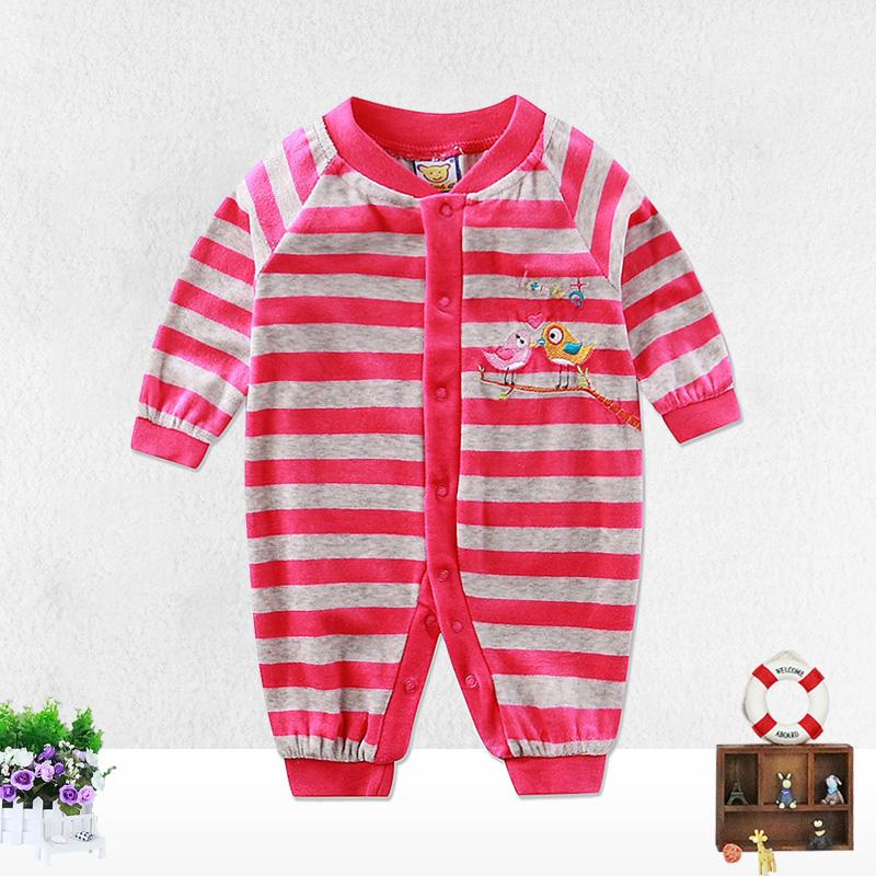 Neugeborene Mädchen Jungen Säuglingskleidung Samt Gestreifter Knopf Winter Frühling Einteiliges Kind Langarm Kinderbekleidung Aapparel 3M 68 rot von Joom DACH