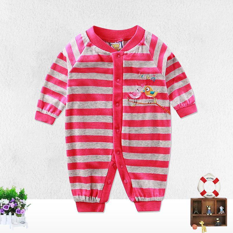 Neugeborene Mädchen Jungen Säuglingskleidung Samt Gestreifter Knopf Winter Frühling Einteiliges Kind Langarm Kinderbekleidung Aapparel 3M 68 rot von Joom DACH