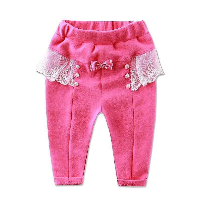Neugeborene Mädchen Säuglingskleidung Baumwolle Winter Frühling Hosen Hosen bestickte Perlendekoration Spitze Mesh Kinderbekleidung Aapparel 80 rosa von Joom DACH