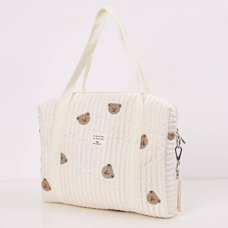Neugeborenen Baby Pflege Windel Tasche Mama Schulter Tasche Stickerei Stepp Kinderwagen Windel Lagerung Organizer Große Handtaschen bear von Joom DACH
