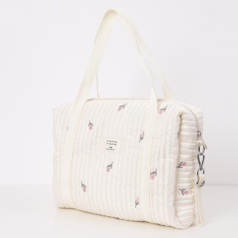 Neugeborenen Baby Pflege Windel Tasche Mama Schulter Tasche Stickerei Stepp Kinderwagen Windel Lagerung Organizer Große Handtaschen tulip von Joom DACH