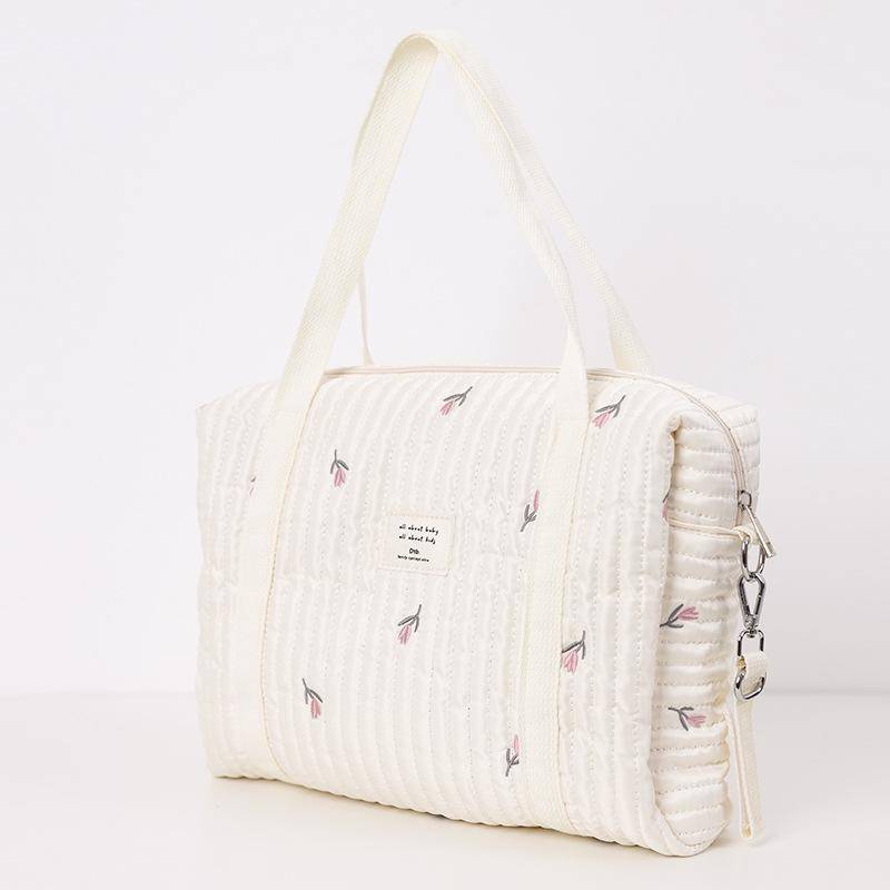 Neugeborenen Baby Pflege Windel Tasche Mama Schulter Tasche Stickerei Stepp Kinderwagen Windel Lagerung Organizer Große Handtaschen tulip von Joom DACH