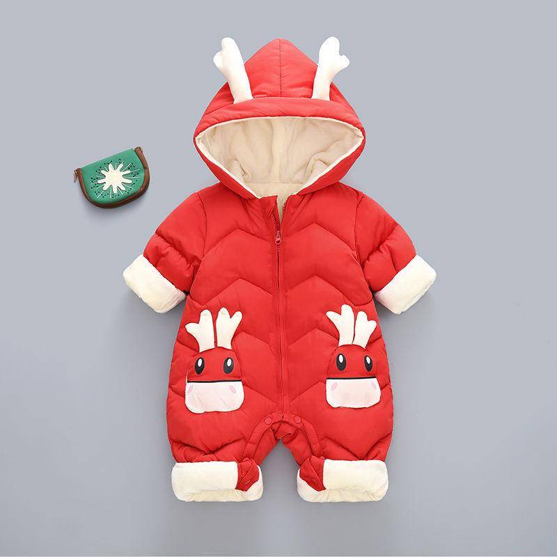 Neugeborenen Romper Baby Winter Plus Dicken Overall Mädchen Overalls Kleinkind Mantel Winter Herbst Overalls Kinder Oberbekleidung Kinder Schneeanzug 100 rot von Joom DACH
