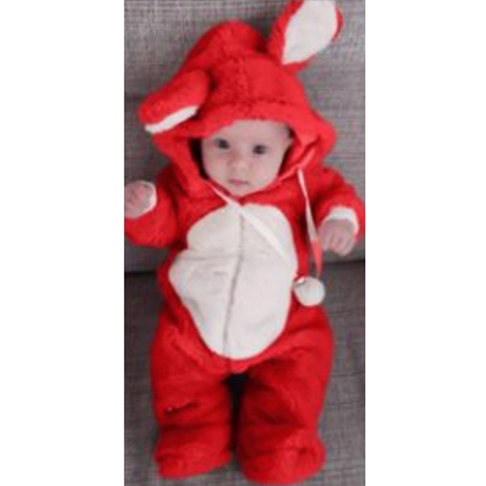 Neugeborenes Baby, Jungen, Mädchen, Winter, niedliches Ohr, Fleece-Overall, Strampler, warme Oberbekleidung 60 rot Neugeborenes Baby, Jungen, Mädchen, Winter, niedliches Ohr, Fleece-Overall, Strampler, warme Oberbekleidung 60 rot von Joom DACH