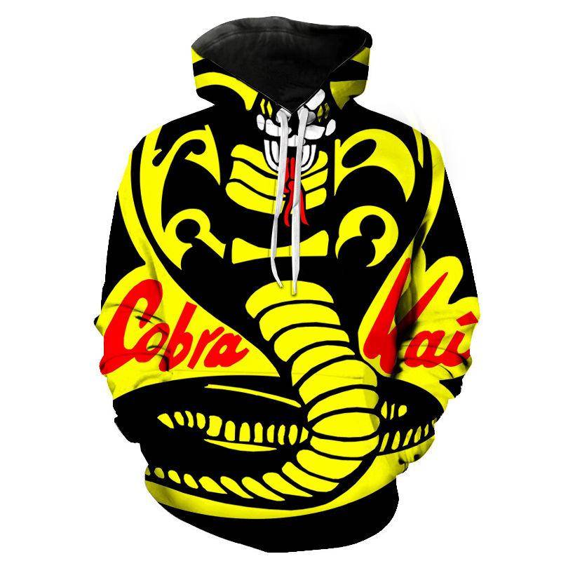 Neuheiten Cobra Kai 3D-gedruckte lässige Hoodies Herren Frühlings- und Herbstmode Kapuzenpullover Sweatshirts Streetwear Kleidung Tops M von Joom DACH