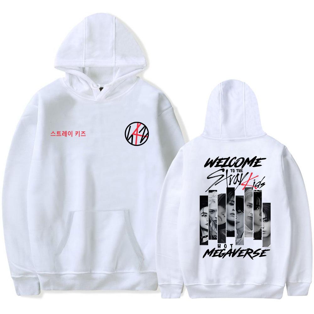 Neuheiten Herren Damen Hoodie Stray Kids Hoodies Streetwear Harajuku Casual Kpop Printed Hooded Pullover Sweatshirts S weiß von Joom DACH