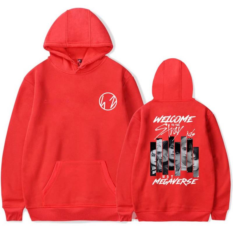 Neuheiten Herren Damen Hoodie Stray Kids Hoodies Streetwear Harajuku Casual Kpop Printed Hooded Pullover Sweatshirts XL rot von Joom DACH
