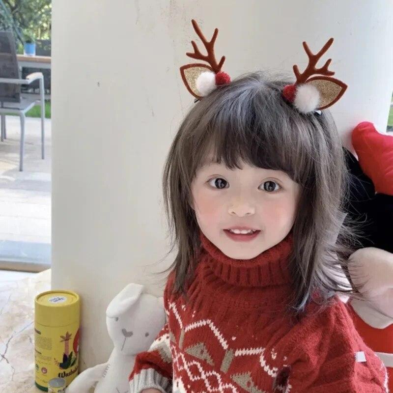 Neujahr Weihnachtsgeschenk Kawaii rote Haarnadel Kinder Haarspangen Schleife Hirsch Weihnachtsmann Kinder Kopfbedeckung Mädchen Kinder Haarschmuck von Joom DACH